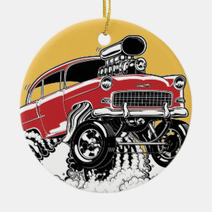 LIVE TO ROD! 55 Gasser Ceramic Ornament