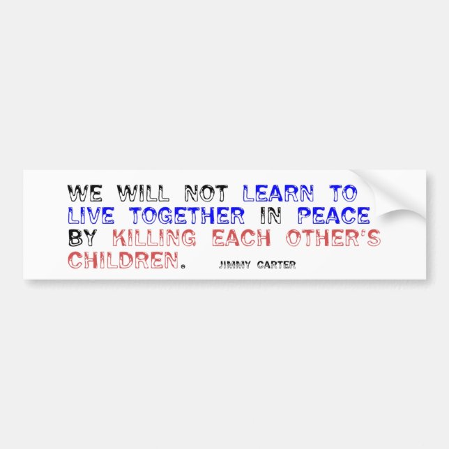Live Together in Peace Bumper Sticker (Front)