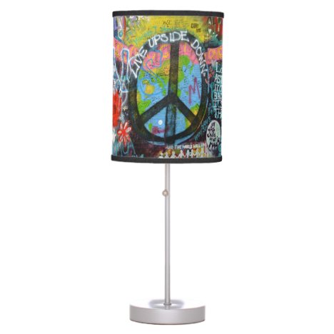 Live Upside Down Peace Sign Wall Desk Lamp