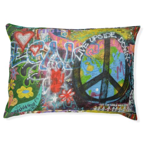 Live Upside Down Peace Sign Wall Pet Bed