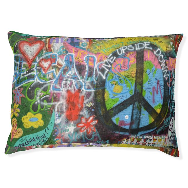 Live Upside Down Peace Sign Wall Pet Bed (Front)