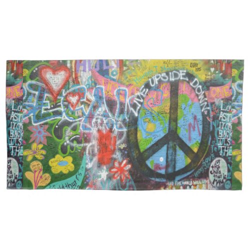 Live Upside Down Peace Sign Wall Pillow Case