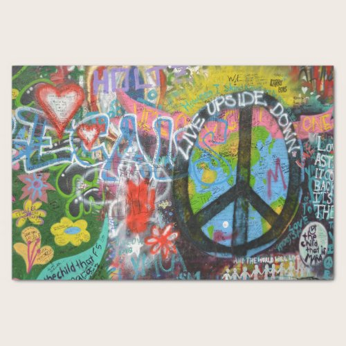 Live Upside Down Peace Sign Wall Tissue Paper