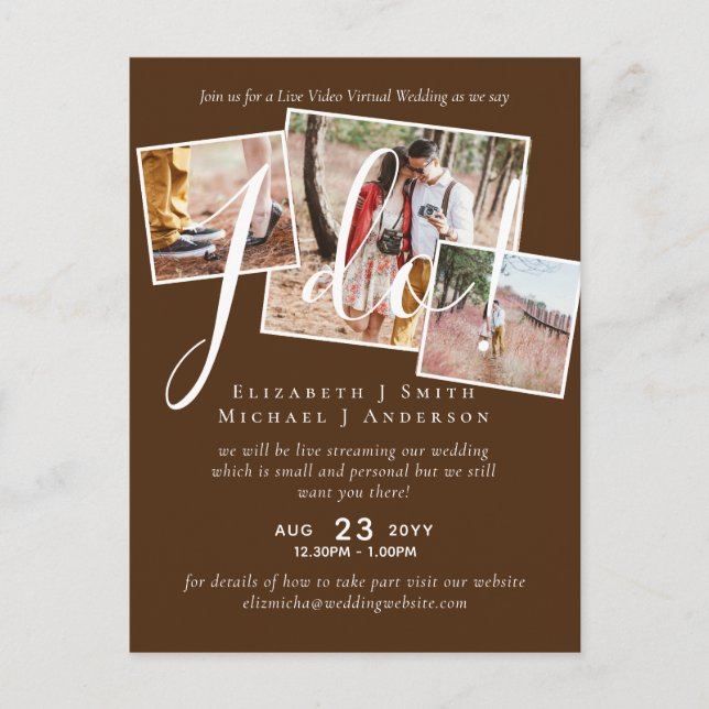Live Video Chat Wedding or Couples Shower Invites (Front)