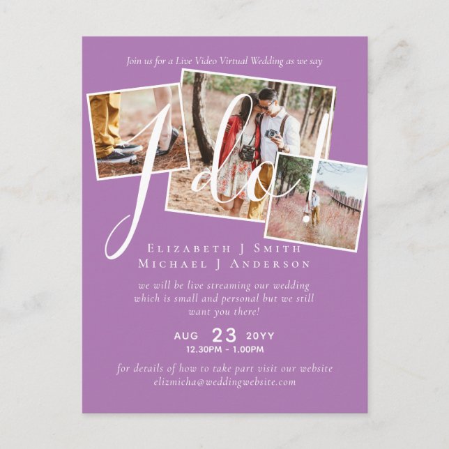 Live Video Chat Wedding or Couples Shower Invites (Front)