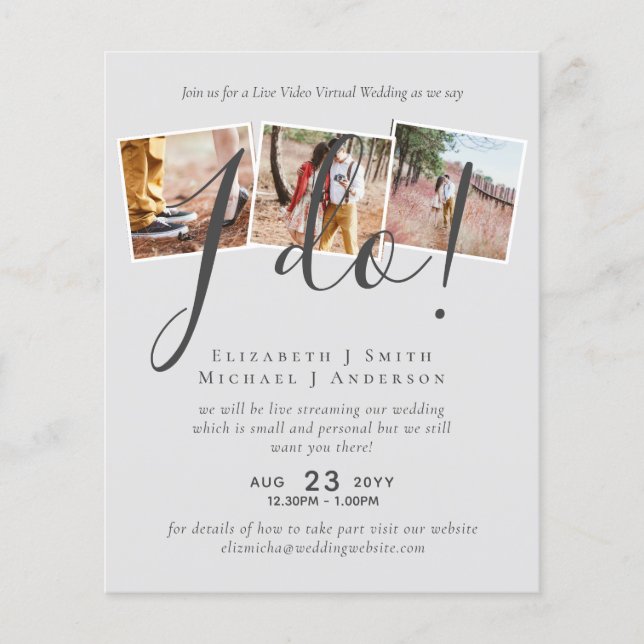 Live Video Chat Wedding or Couples Shower Invites (Front)
