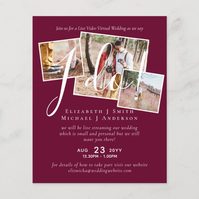 Live Video Chat Wedding or Couples Shower Invites (Front)