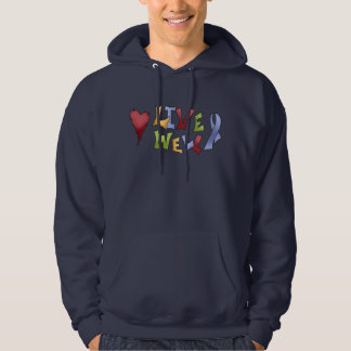 Live Well (Blue Awareness Ribbon) Hoodie
