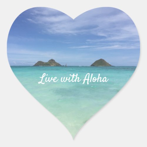 Live with Aloha Hawaii Heart Sticker