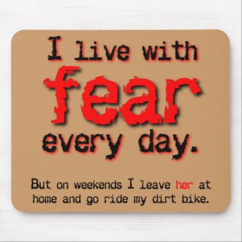 Live With Fear Dirt Bike Motocross Mousepad by allanGEE at Zazzle