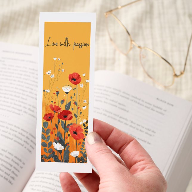 Live With Passion Motivational Bookmark (Hand)