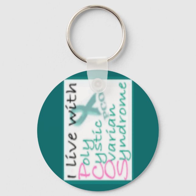 Live with PCOS Keychain (Front)