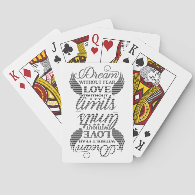 LIVE WITHOUT FEAR LOVE WITHOUT LIMITS motivational Poker Cards (Back)
