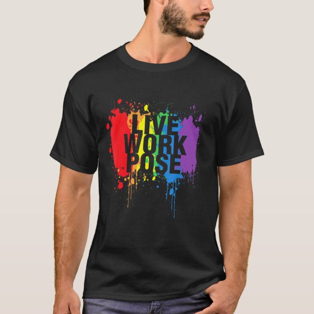 Live Work Pose Graphic Statement Tee Happy Pride R (Front)