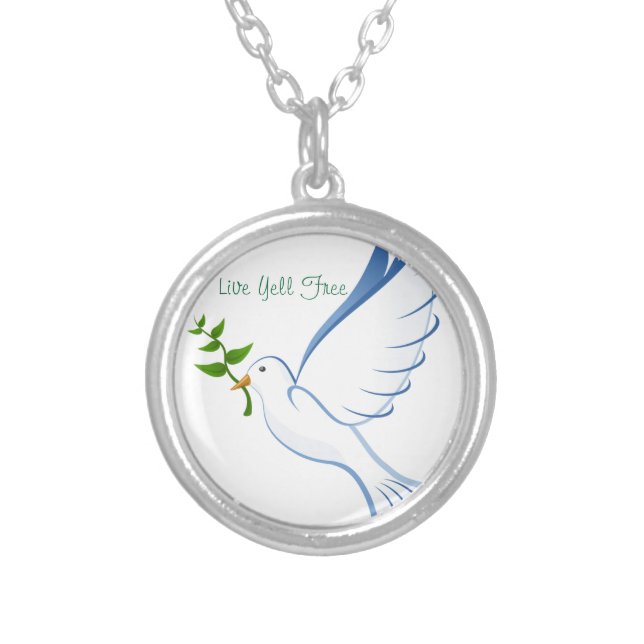 Live Yell Free Silver Plated Necklace (Front)