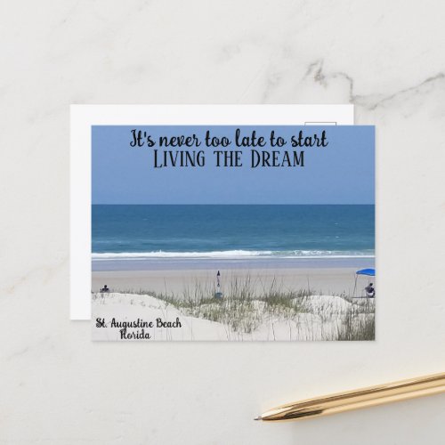 Live your beach dream postcard