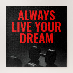 Live Your Dream Bodybuilding Training Fitness Jigsaw Puzzle