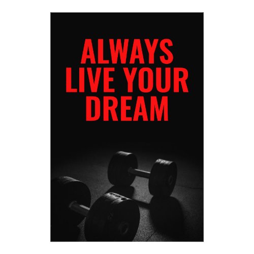 Live Your Dream Bodybuilding Training Fitness Photo Print