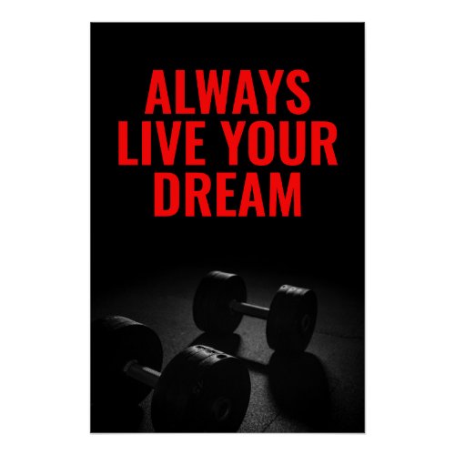 Live Your Dream Bodybuilding Training Fitness Poster