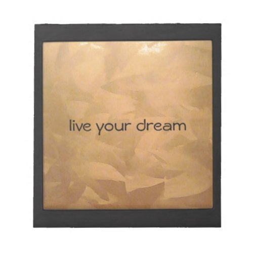 Live Your Dream Copper Metallic Notepad