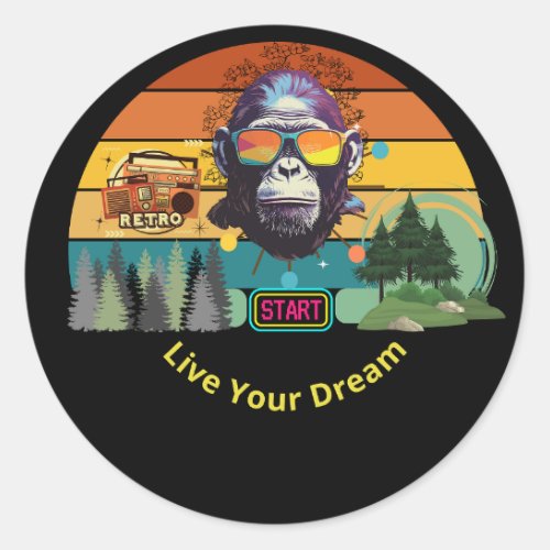 Live Your Dream Motivation Dreaming Goals Design T Classic Round Sticker