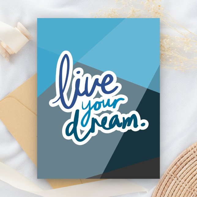 Live Your Dream | Motivational Typography Postcard (Creator Uploaded)