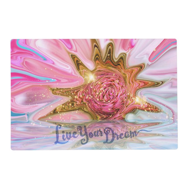 Live Your Dream - Rose Flower power Placemat (Front)