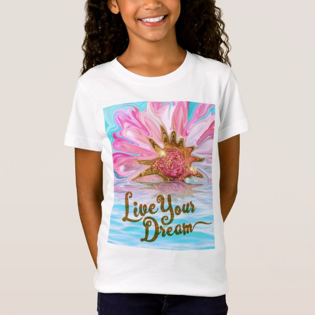 Live Your Dream - Rose Flower power T-Shirt (Front)