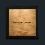 Live Your Dream Tile Gift Box<br><div class="desc">Live Your Dream Copper Metallic keepsake box. Hand brushed copper metallic paint to look like machined metal.</div>