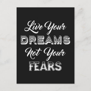 Live Your Dreams custom color postcard