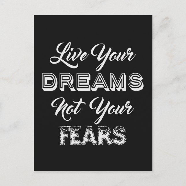 Live Your Dreams custom color postcard (Front)