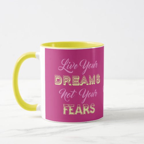 Live Your Dreams custom name  color mugs