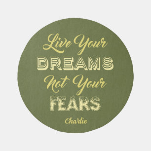 Live Your Dreams custom name & color Outdoor Rug