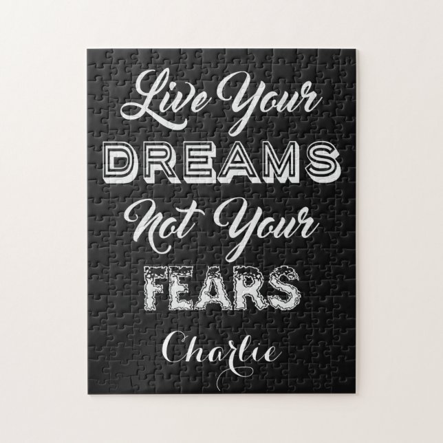 Live Your Dreams custom name & color puzzle (Vertical)