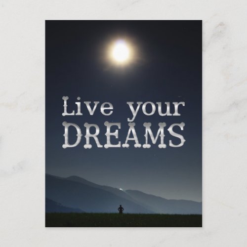 Live Your Dreams Motivation Quote Postcard