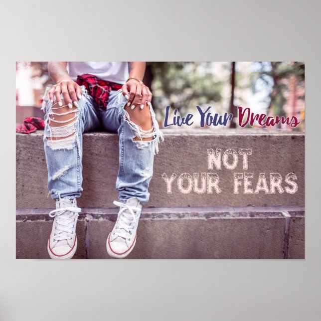 Live Your Dreams motivational poster (Front)