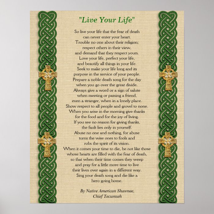 "Live Your Life"  by Chief Tecumseh Print