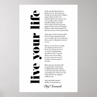 Live Your Life by Tecumseh Poster