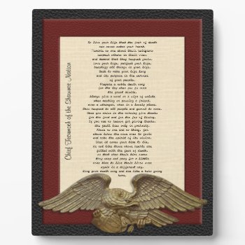 Live Your Life  Chief Tecumseh Gold Eagle Plaque by Irisangel at Zazzle