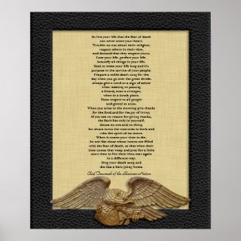 Live Your Life  Chief Tecumseh Gold Eagle Poster by Irisangel at Zazzle