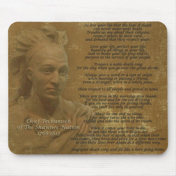 "Live Your Life"  Chief Tecumseh mousepad