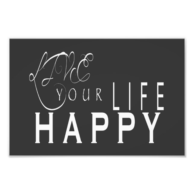 Live Your Life Happy Wedding Print 6X4, 12X8 (Front)