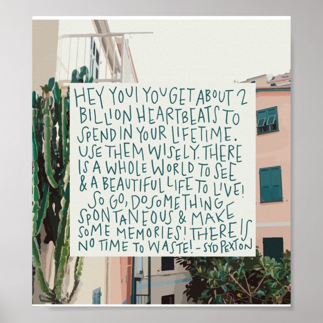 Live your Life Quote Poster (Front)