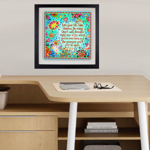 Live Your Life Quote Pretty Floral Poster