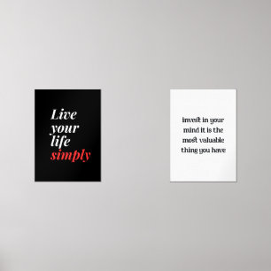 Live your life simply wall art sets