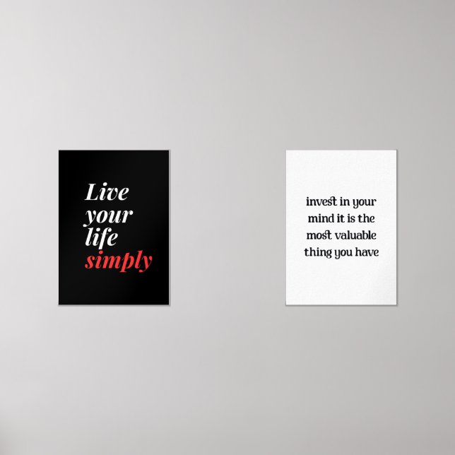 Live your life simply wall art sets (Front)