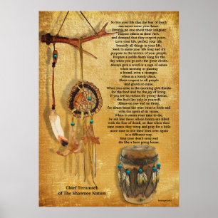 "Live your life" Tecumseh Dreamcatcher and Drum Poster