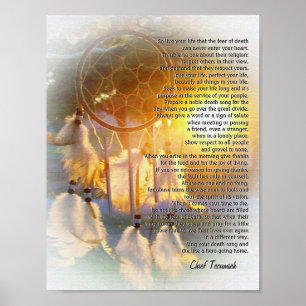 "Live your life" Tecumseh Dreamcatcher sunset Poster