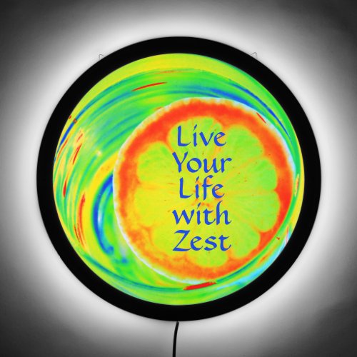 Live Your Life with Zest Psychedelic Tropical Vibe LED Sign