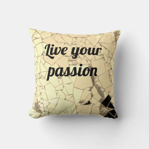 Live your passion throw pillow